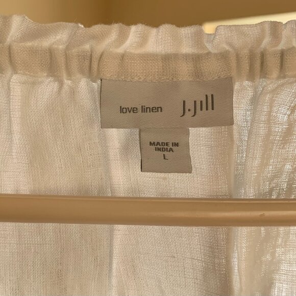 J.JILL LINEN EMBROIDER TUNIC SHIRT SIZE LARGE - Picture 2 of 4